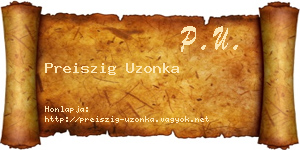 Preiszig Uzonka névjegykártya